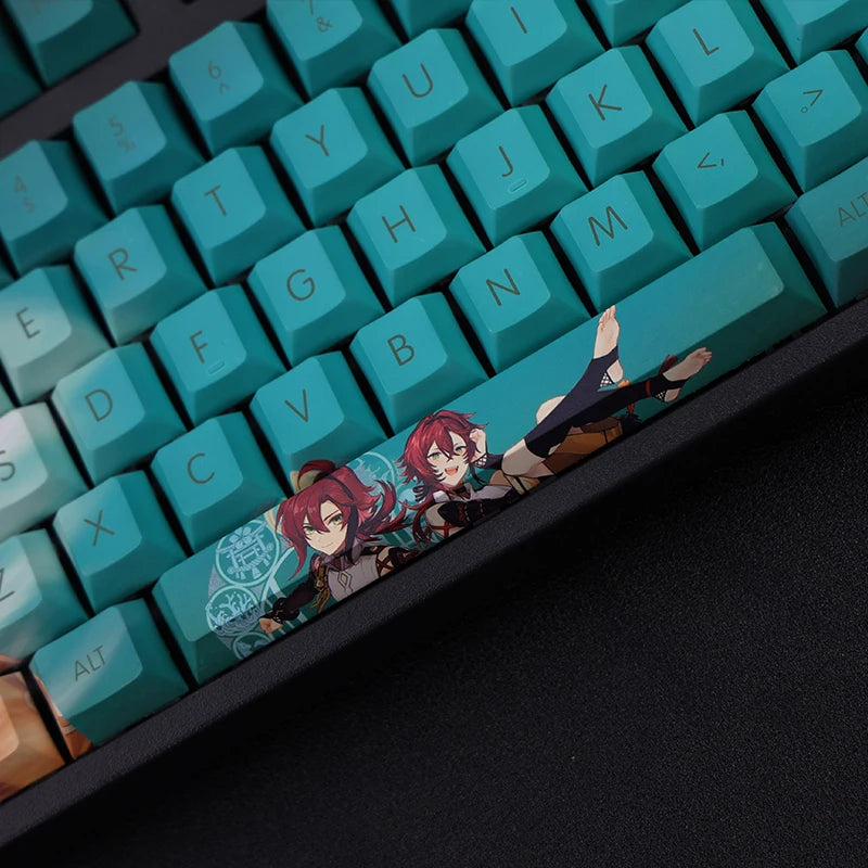 Genshin Impact Shikanoin Heizou Keycaps Mechanical Keyboard Decoration 108Keys Five-Sided Sublimation Anime Keycap Cherry Height