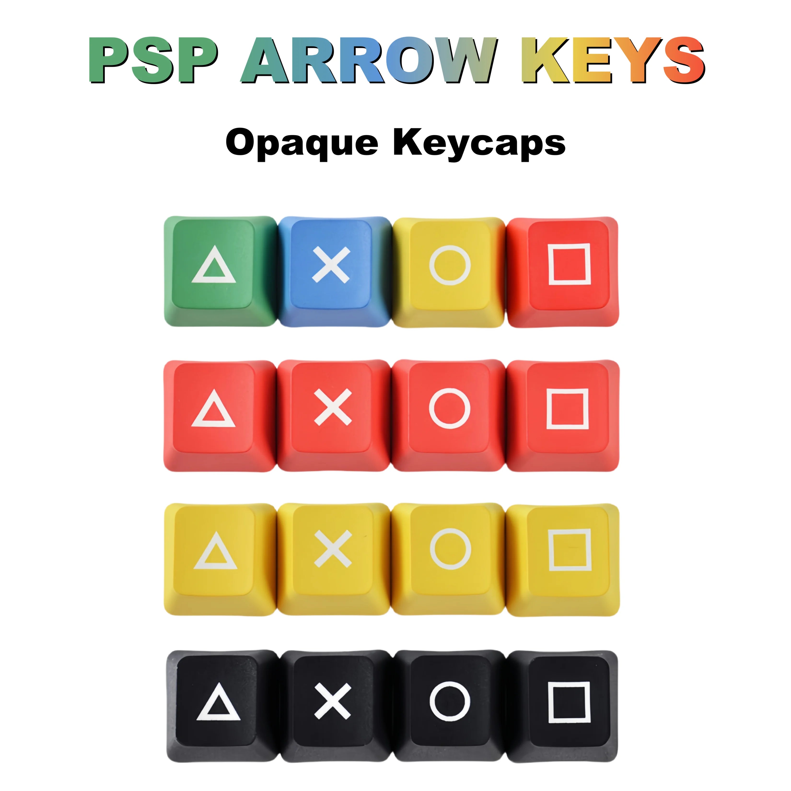 4 Keys/Set PSP Style PBT Keycaps OEM Height Dye-Sublimated Legends Directional Arrows Auxiliary Keys Keyboard Accessory