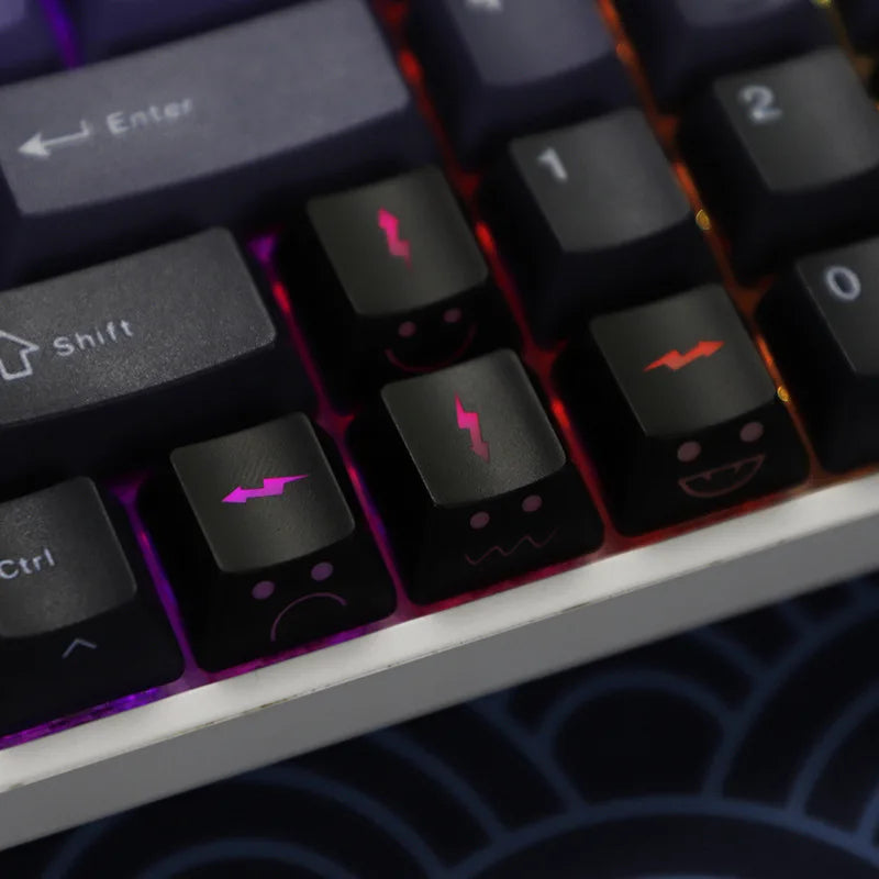 Cute Emo Keycap Set WASD Arrow Broadside Lighting Key Cap for Mechanical Keyboard Compatible with MX Switch