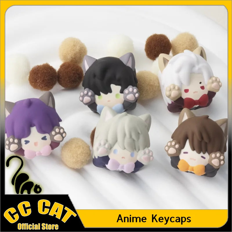 Ceke Love And Deepspace Keycaps Mechanical Keyboard Keycaps Cosplay Cat Ear Keycap Cartoon Kforce Back Customized Pc Accessories