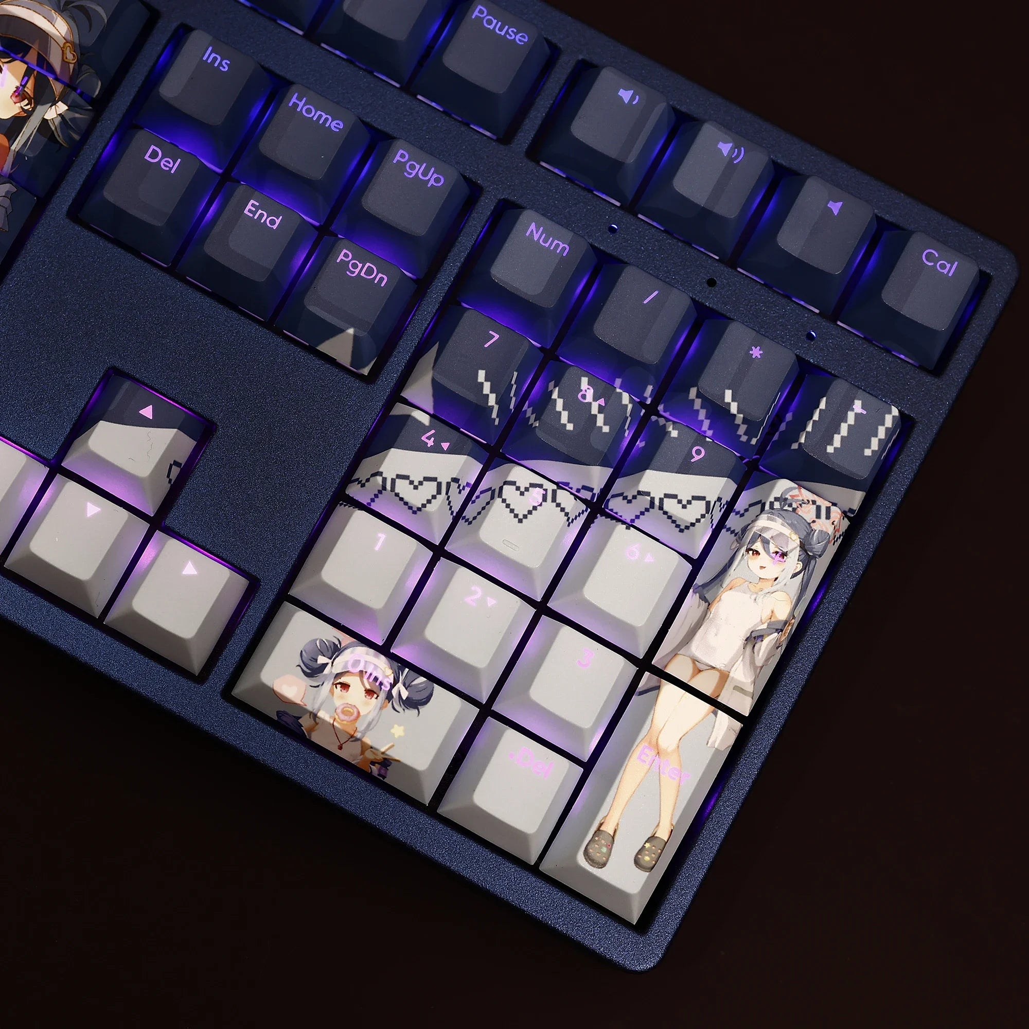 108 Keys/Set Blue Archive Nemugaki Fubuki Swim Ver. PBT Keycaps Anime Game Key caps Cherry Height for DIY Mechanical Keyboard