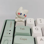 Little White Cat Keycaps Kawaii ESC Key Caps Cross Axis Cherry Profile Mechanical Keyboard Keycap Office Game Accessories Gift