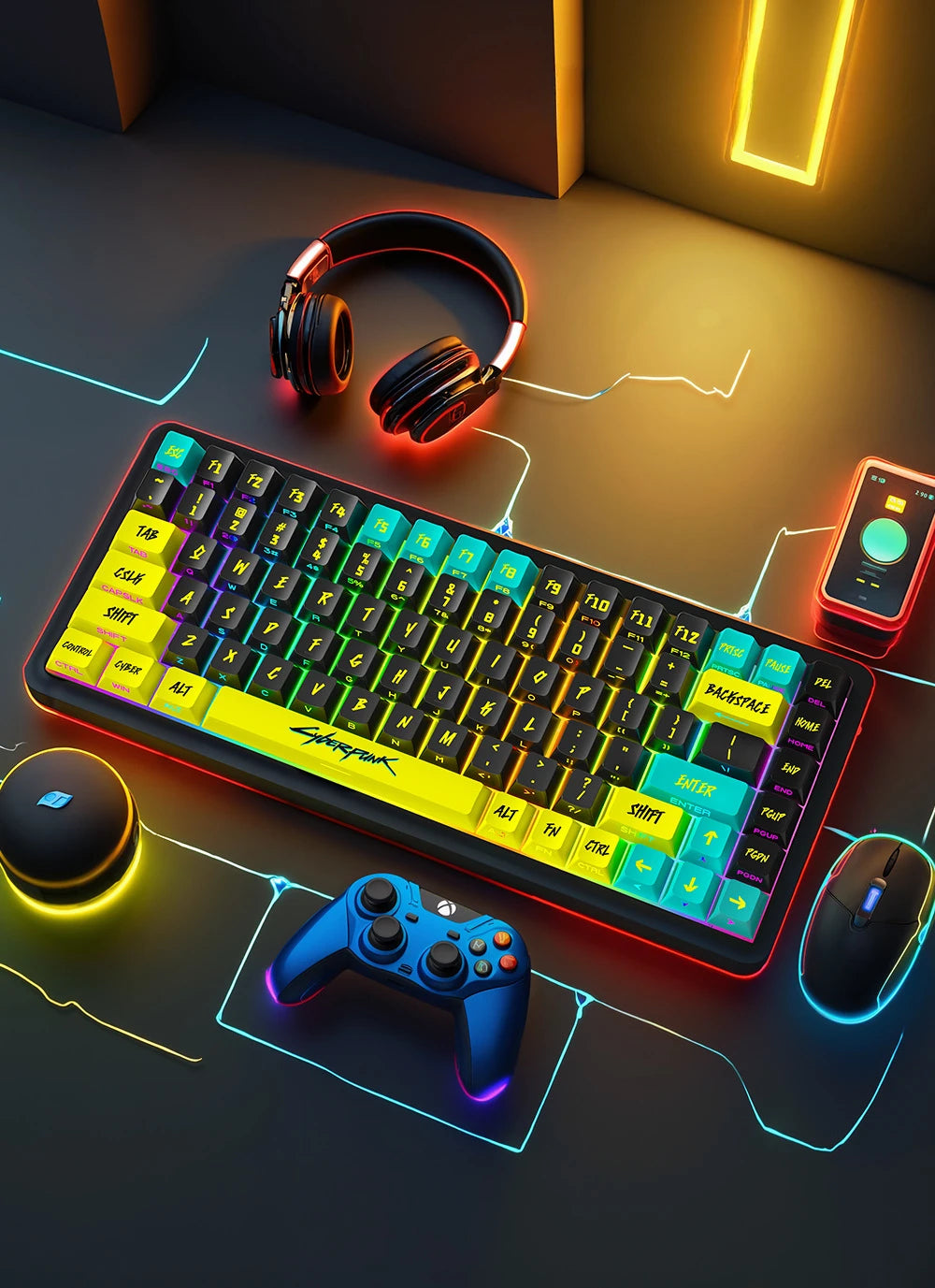 129 Keys Cyberpunk Keycap Cherry Profile Side Engraved Translucent Keycaps Pbt Custom Adapted Wooting Key Caps