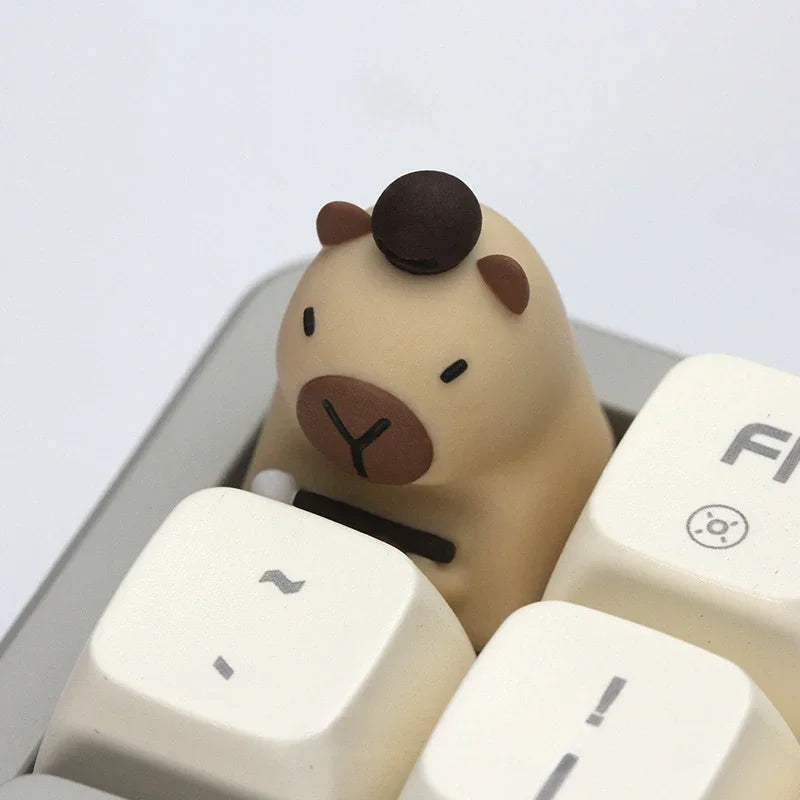 MiFuny Capybara Keycap Animal Artisan Keyboard Cap Resin Custom KeyCaps for Mechanical Keyboard Accessories Cute Point Keycap