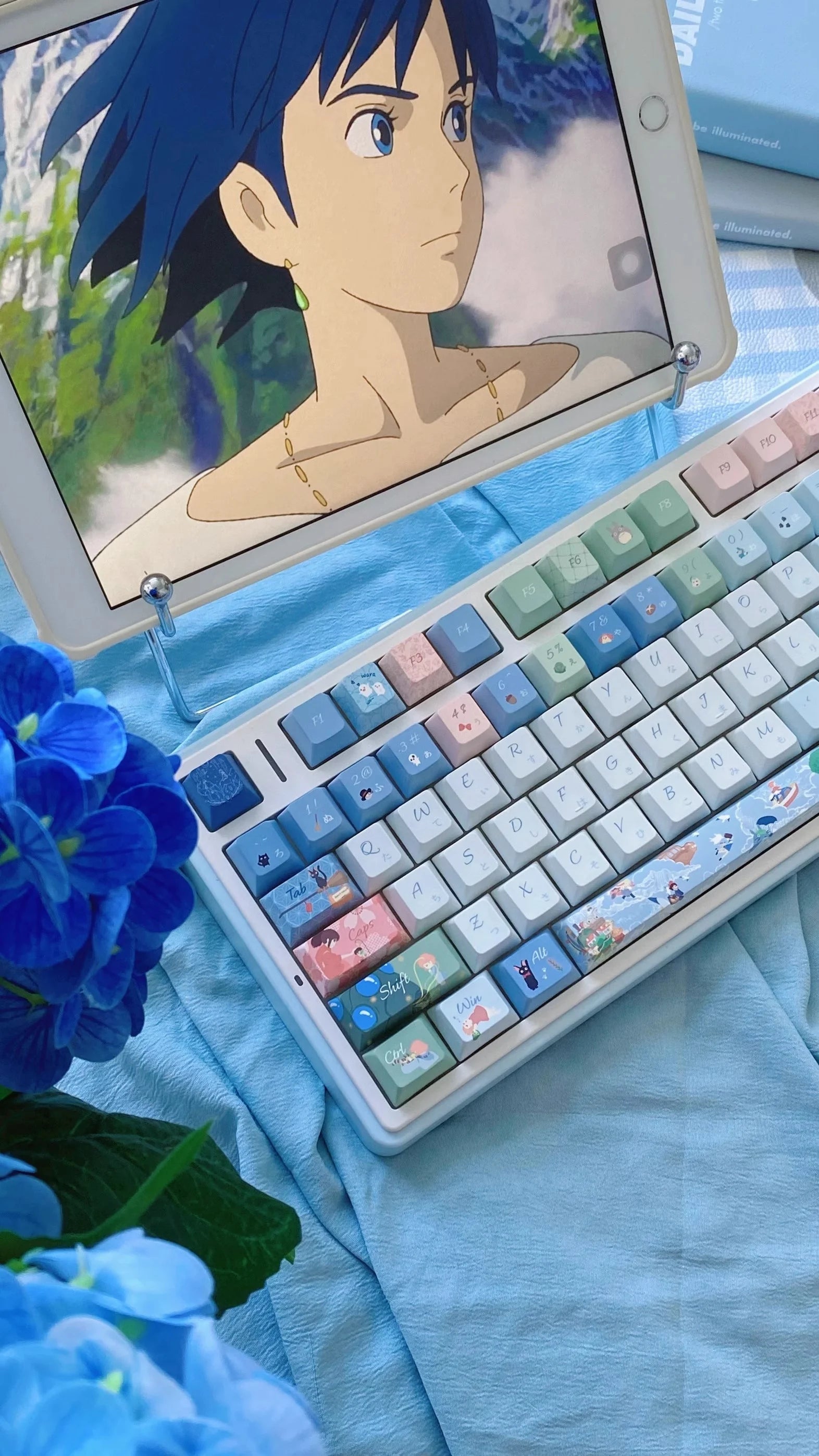 Keycap 143 Key Ergonomics PBT Thermal Sublimation Computer Accessories Blue Keycap For Mechanical Keyboard Customized Gifts