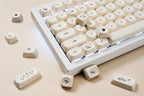 124 key Cute Cat Keycaps PBT Sublimation Moa Ball Cap White Minimalist Small Font Mechanical Keyboard Keycaps Korean English