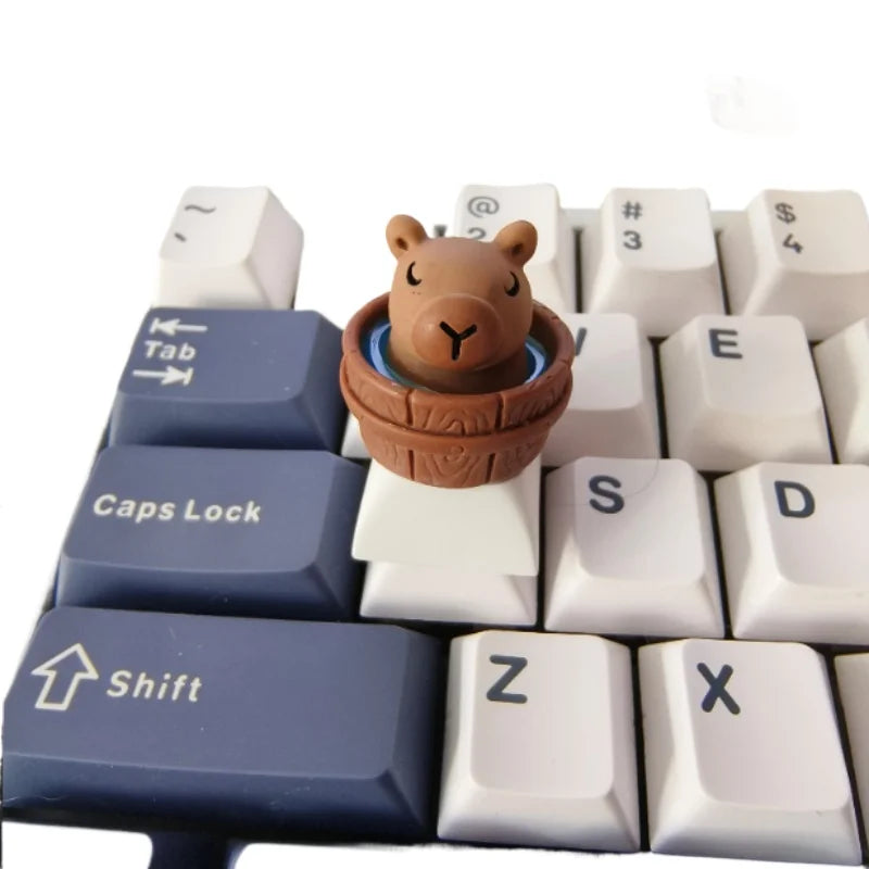 AttackFox Custom Capybara Cute Keycap Cartoon Animal Doll Anime Keycaps for Mechanical Keyboard Caps Kawaii Key Caps Gamer Gifts