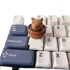 AttackFox Custom Capybara Cute Keycap Cartoon Animal Doll Anime Keycaps for Mechanical Keyboard Caps Kawaii Key Caps Gamer Gifts