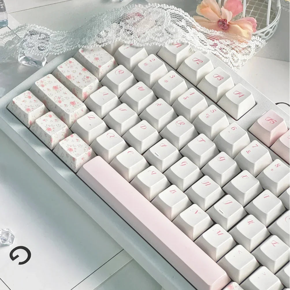 Floral small fresh keycaps Original highly original personalized keycaps Keyboard caps