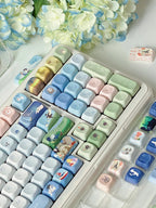 Keycap 143 Key Ergonomics PBT Thermal Sublimation Computer Accessories Blue Keycap For Mechanical Keyboard Customized Gifts