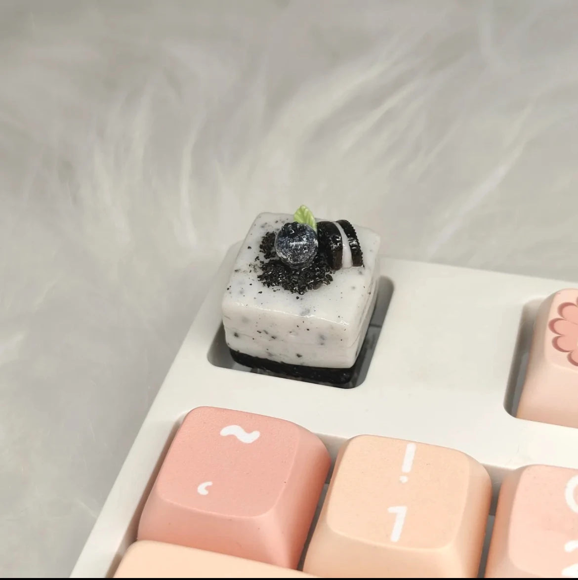 Cute Cake Keycaps Kawaii Clay Keyboard Caps Niche Food Toys Keycap Customized Clay Manual Cross Shaft Mechanical Keyboard Caps