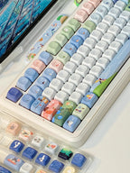 Keycap 143 Key Ergonomics PBT Thermal Sublimation Computer Accessories Blue Keycap For Mechanical Keyboard Customized Gifts