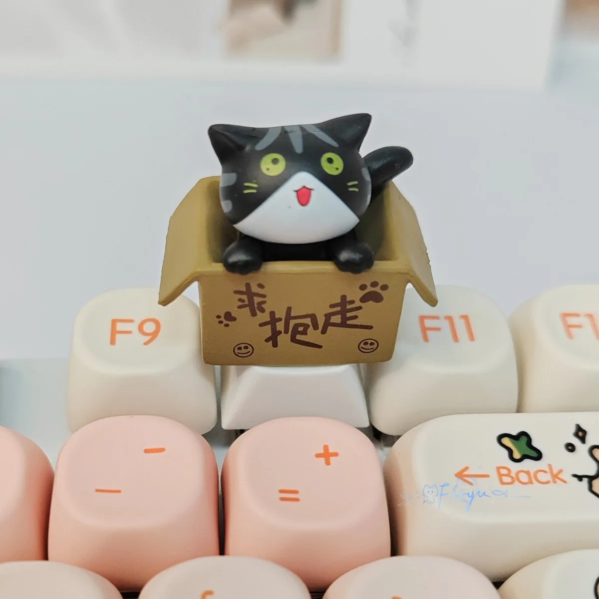 Cute Cat Animal Keycaps Mechanical Keyboard Replacement Personalized Keycap Cross Axis Cherry Profile Girl Birthday Gamer Gift