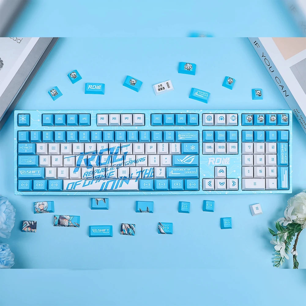 Gamers Theme Keycap Custom DIY Cartoon PBT Keycaps Cherry Profile Five Side Thermal Sub Accessories Red Axis Mechanical Keyboard