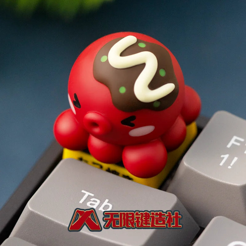 Octopus Burning Cute Keycaps Esc 1pcs Original Resin Cultural Creativity Personalized Customized Mechanical Keyboard Keycaps