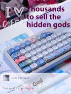 Keycap 143 Key Ergonomics PBT Thermal Sublimation Computer Accessories Blue Keycap For Mechanical Keyboard Customized Gifts