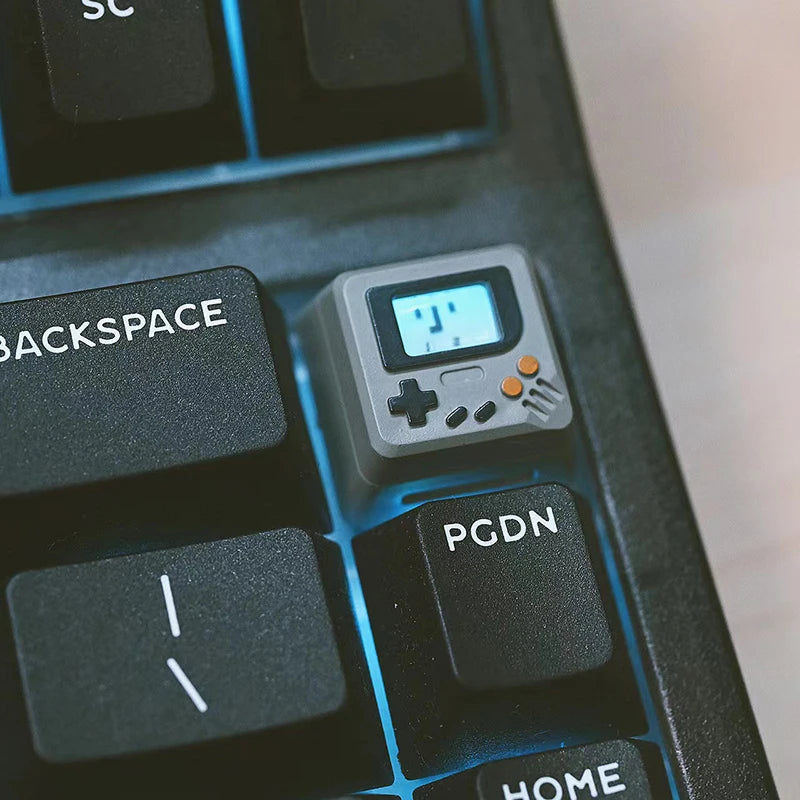 Cute Keycaps Pervious to Light Retro Game Player Pattern Cross Shaft DIY Mechanical Keyboard Cap for PC Computer Game Keyboards