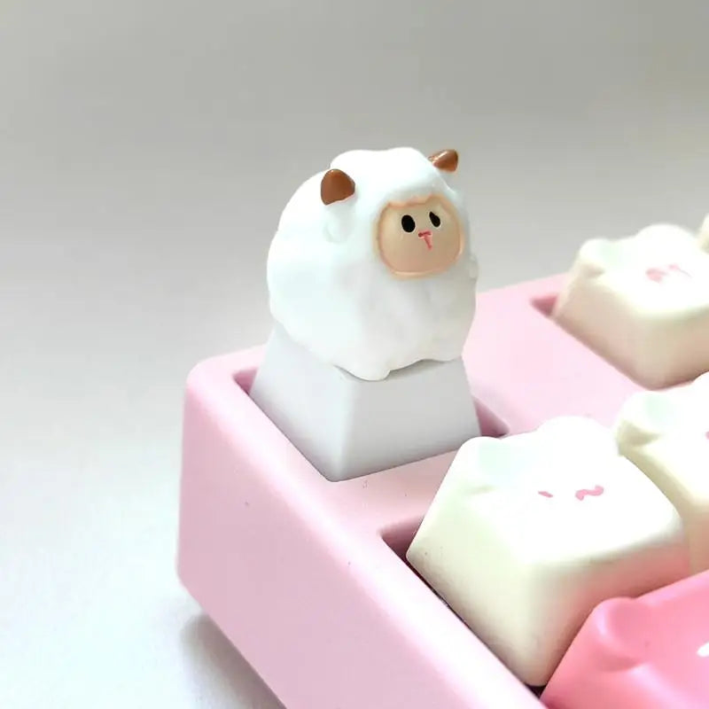 Cute Cartoon 3D Animal Keycap Mechanical Keyboard Caps OEM Height Keycap Kawaii DIY Keyboard Accessories Girl Gifts
