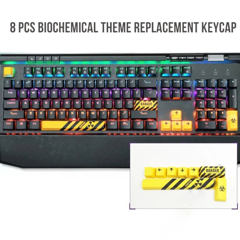 8PCS  PBT OEM Keycap Space Enter Direction Keys Caps 1.25U 10mm DyeSUB Personality for Mechanical Keyboard PBT Keycaps