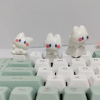 Little White Cat Keycaps Kawaii ESC Key Caps Cross Axis Cherry Profile Mechanical Keyboard Keycap Office Game Accessories Gift