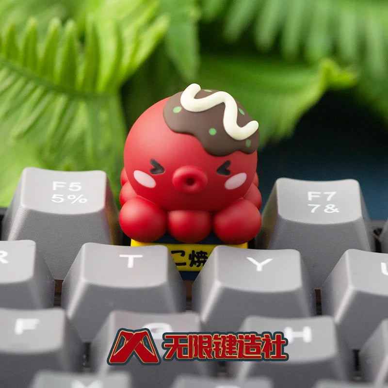 Octopus Burning Cute Keycaps Esc 1pcs Original Resin Cultural Creativity Personalized Customized Mechanical Keyboard Keycaps