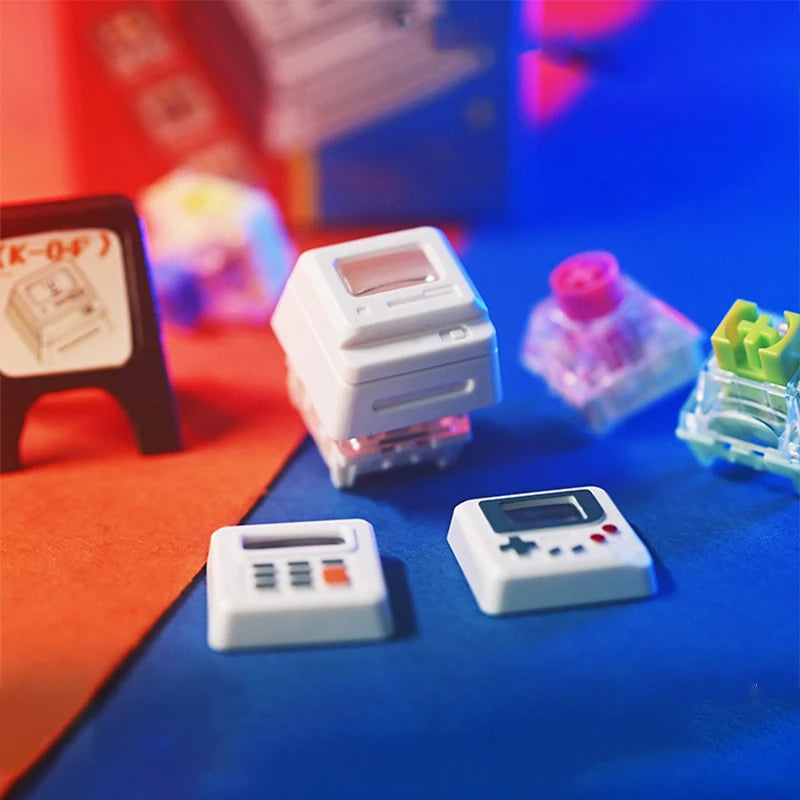 1 Set K-04 Keyboard Keycaps 3In1 For Mechanical Classic Retro Cute Transparent Key Cap Suit Cute Button Personalized Keycaps