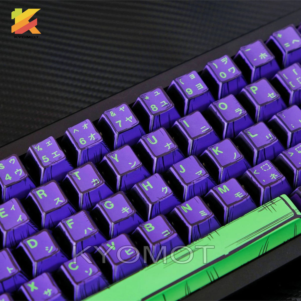 KYOMOT 150 Keys Comic Style EVA 01 Keycaps Cherry Profile PBT Dye Sub Anime Games Keycap for DIY MX Switches Mechanical Keyboard