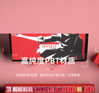 Yukiaim Keycaps Custom PBT Cherry Profile Side Carving Keycap Cute Sakura Cartoon Anime Point Key Cap for Gaming Keyboard Gift
