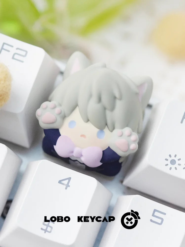 Ceke Love And Deepspace Keycaps Mechanical Keyboard Keycaps Cosplay Cat Ear Keycap Cartoon Kforce Back Customized Pc Accessories