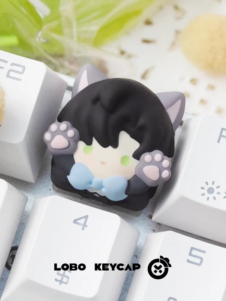 Ceke Love And Deepspace Keycaps Mechanical Keyboard Keycaps Cosplay Cat Ear Keycap Cartoon Kforce Back Customized Pc Accessories