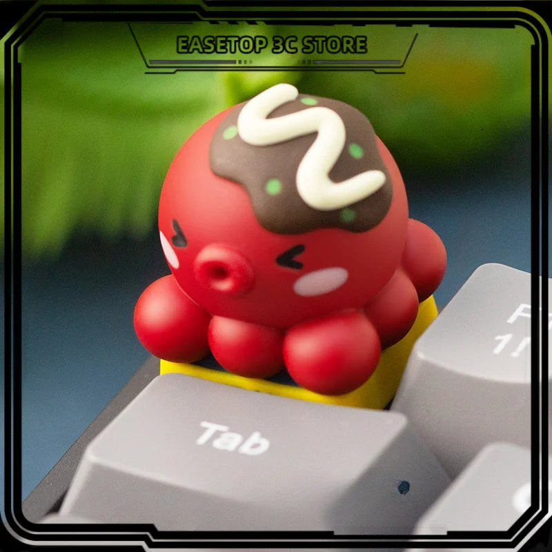 Octopus Burning Cute Keycaps Esc 1pcs Original Resin Cultural Creativity Personalized Customized Mechanical Keyboard Keycaps