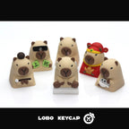 Lobo Capybara Keycaps Creative Resin Keycaps For Mechanical Keyboard Cute Cartoon Keyboard Decoration Customized Keycaps Gifts