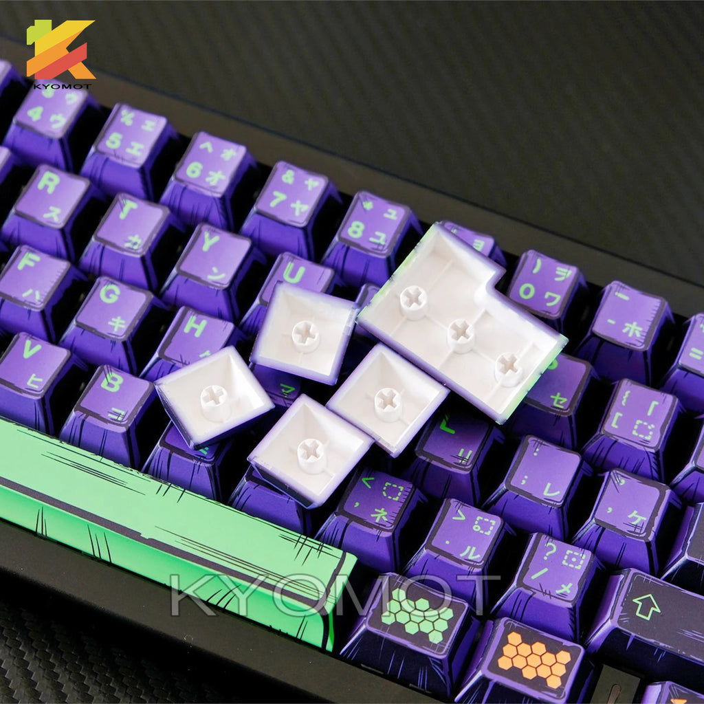 KYOMOT 150 Keys Comic Style EVA 01 Keycaps Cherry Profile PBT Dye Sub Anime Games Keycap for DIY MX Switches Mechanical Keyboard