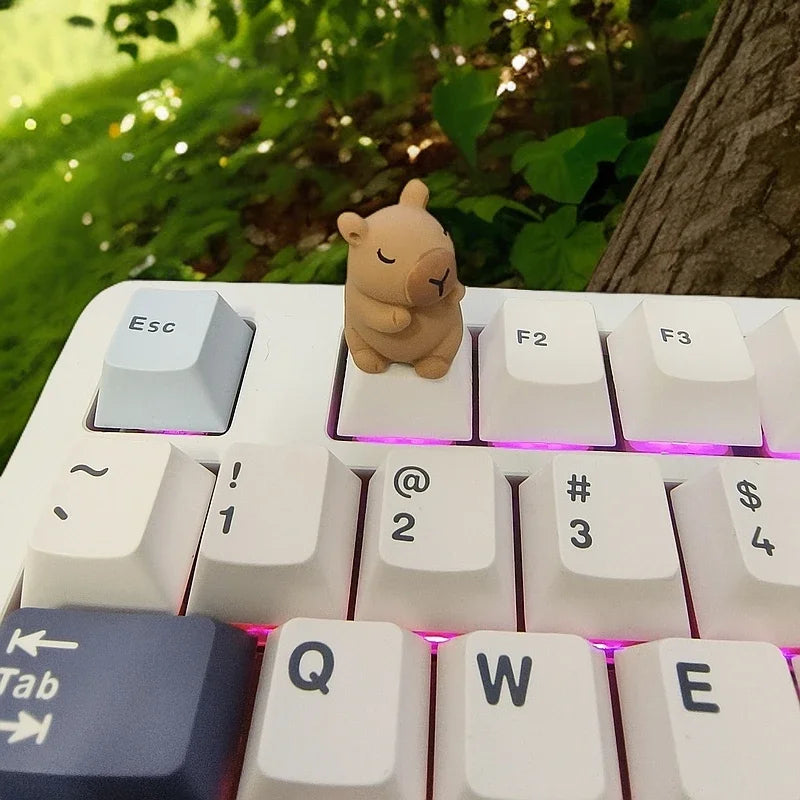 Cute Capybara Keycap Cartoon Animal Doll Custom Keycaps for Mechanical Keyboard Caps Kawaii Artisan Key Caps Car Decorative Gift