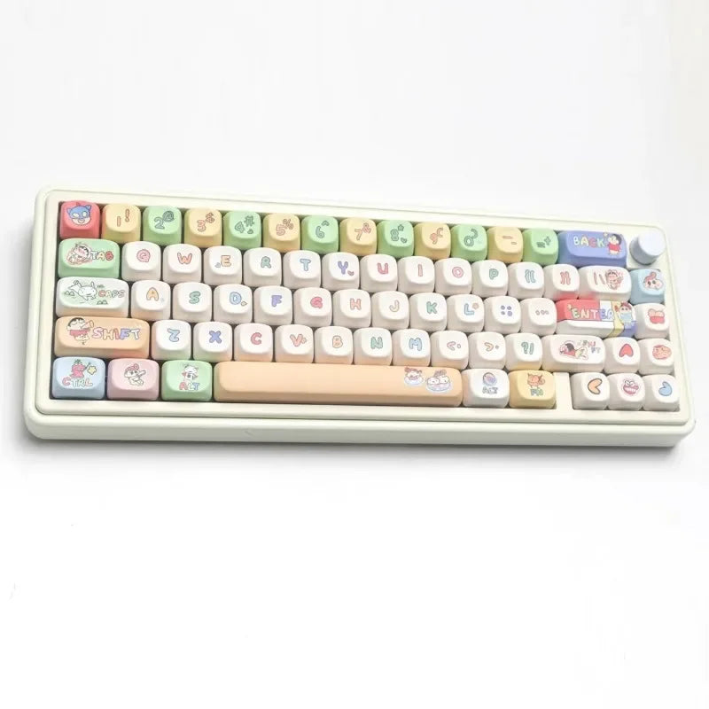 Crayon Shin-chan Mechanical Keyboard Keycaps Affordable Cartoon Keycaps Set PBT Material Keycaps Durable Keycap Girls Boys Gift