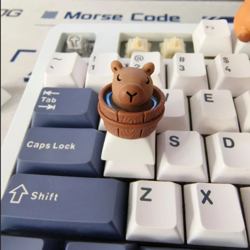 AttackFox Custom Capybara Cute Keycap Cartoon Animal Doll Anime Keycaps for Mechanical Keyboard Caps Kawaii Key Caps Gamer Gifts