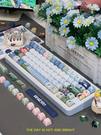 Keycap 143 Key Ergonomics PBT Thermal Sublimation Computer Accessories Blue Keycap For Mechanical Keyboard Customized Gifts