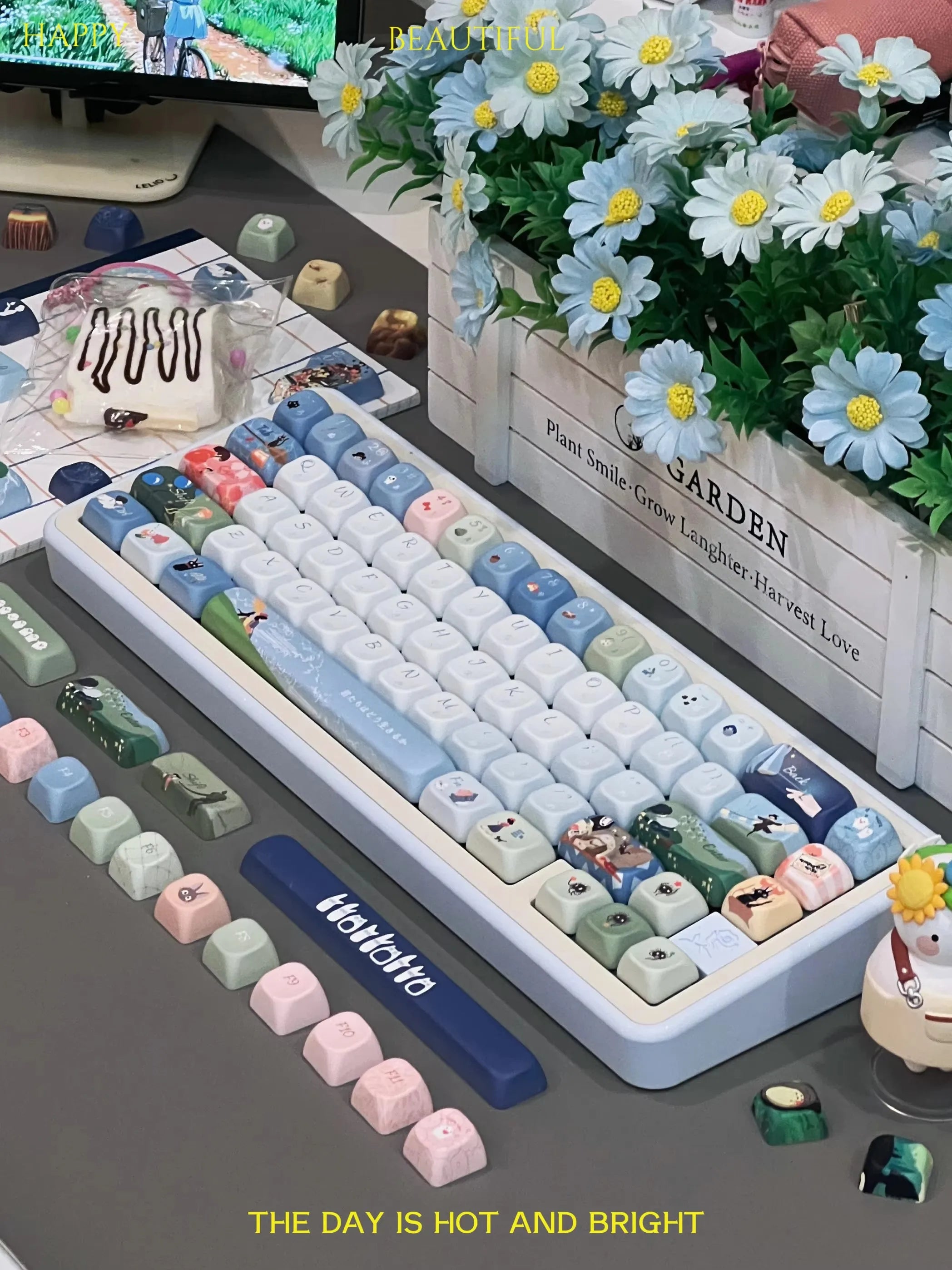 Keycap 143 Key Ergonomics PBT Thermal Sublimation Computer Accessories Blue Keycap For Mechanical Keyboard Customized Gifts