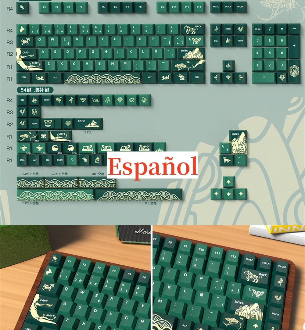 Spanish English Keycap Russian French Portuguese Korean German Japanese Keycap Cherry Height Cherry MX Switch Mechanical FD2 ISO