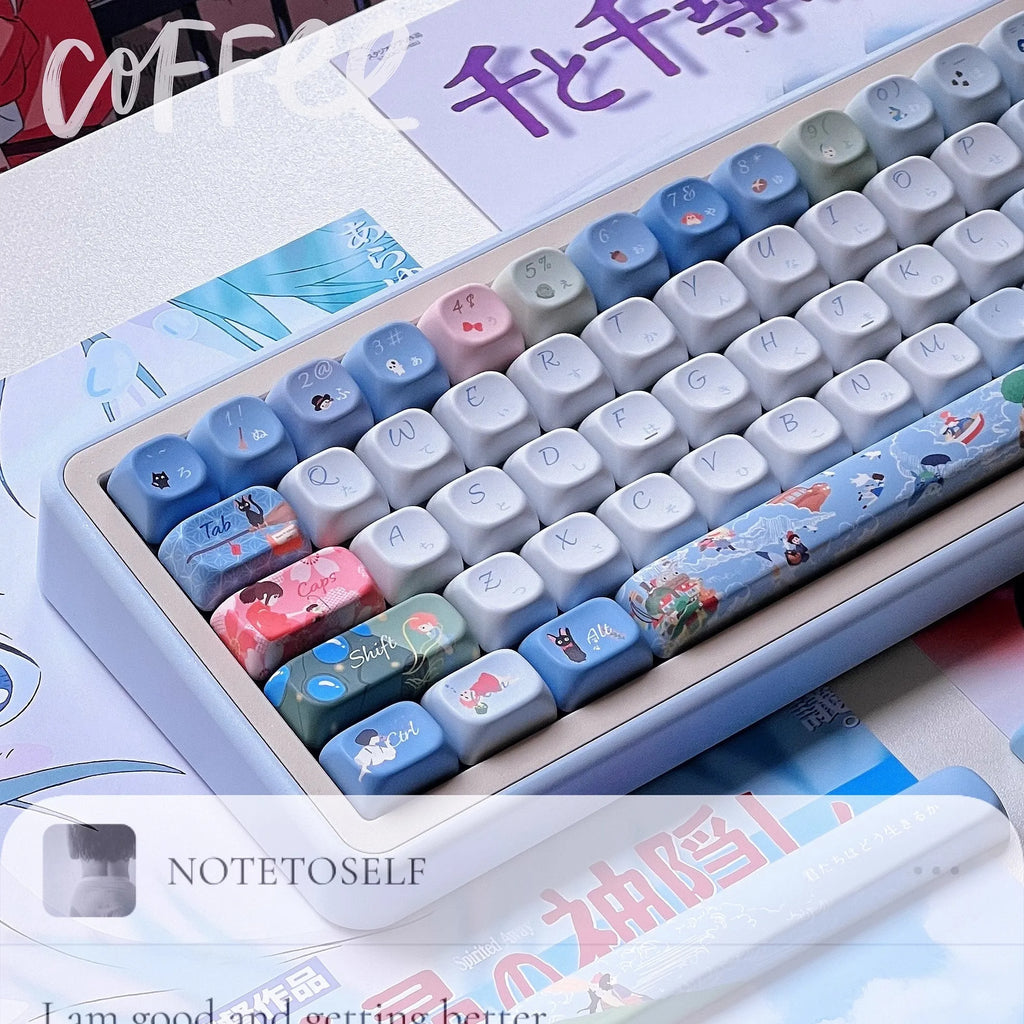 Keycap 143 Key Ergonomics PBT Thermal Sublimation Computer Accessories Blue Keycap For Mechanical Keyboard Customized Gifts