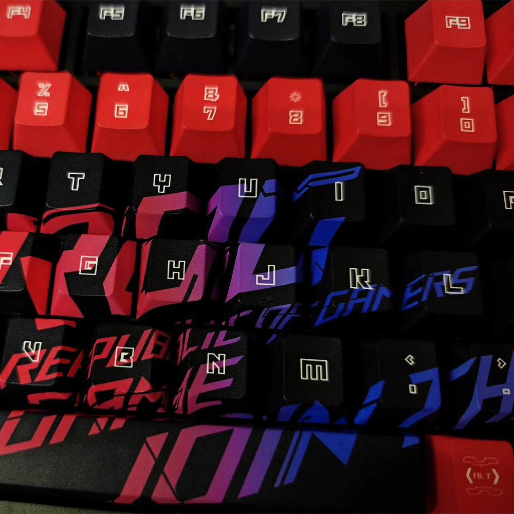 Gamers Theme Keycap Custom DIY Cartoon PBT Keycaps Cherry Profile Five Side Thermal Sub Accessories Red Axis Mechanical Keyboard