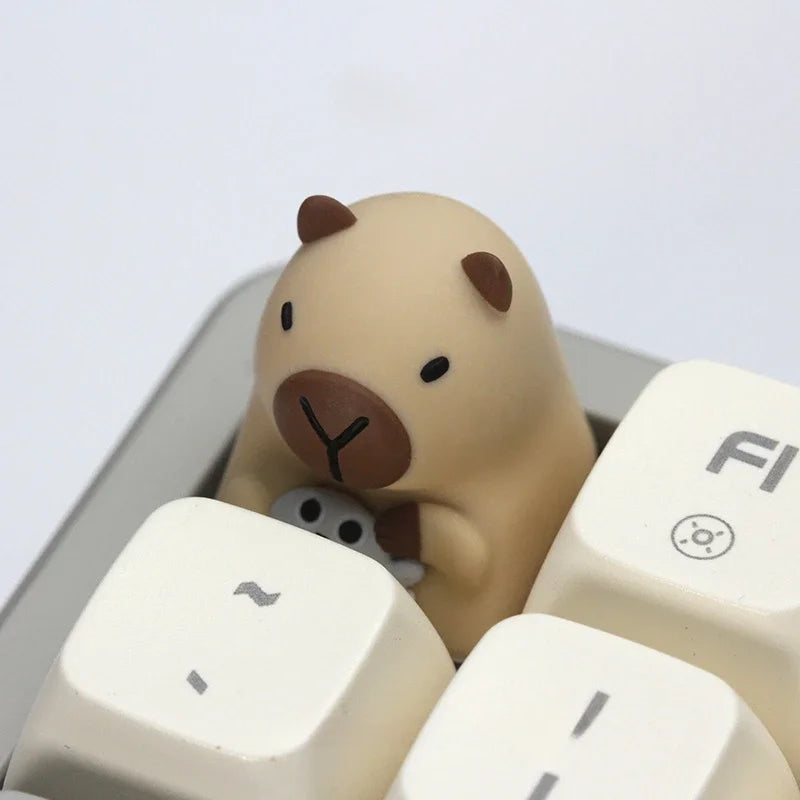 MiFuny Capybara Keycap Animal Artisan Keyboard Cap Resin Custom KeyCaps for Mechanical Keyboard Accessories Cute Point Keycap