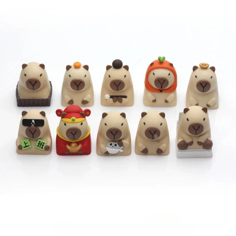 MiFuny Capybara Keycap Animal Artisan Keyboard Cap Resin Custom KeyCaps for Mechanical Keyboard Accessories Cute Point Keycap