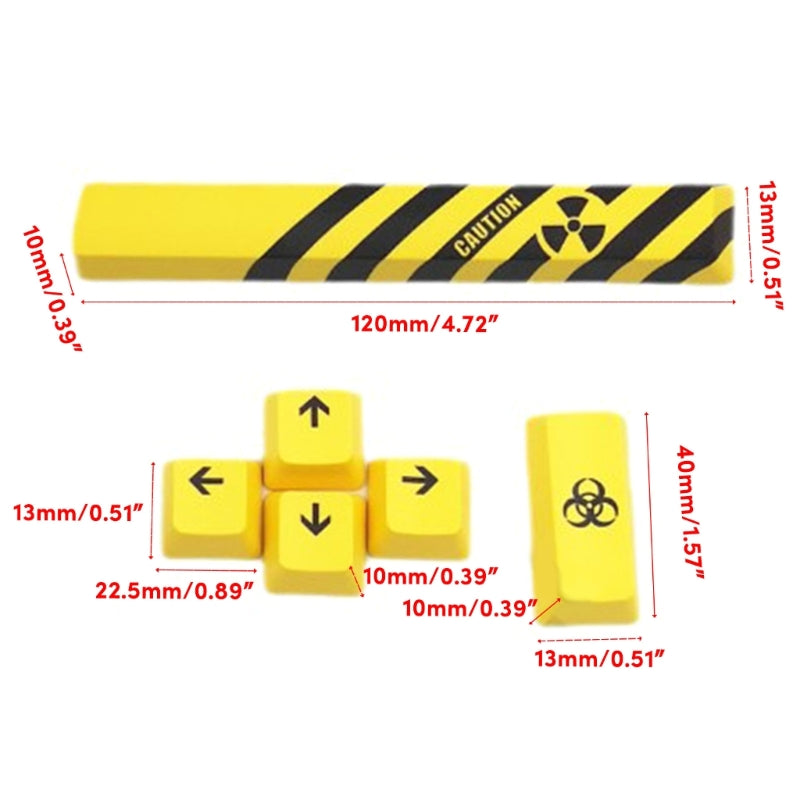 8PCS  PBT OEM Keycap Space Enter Direction Keys Caps 1.25U 10mm DyeSUB Personality for Mechanical Keyboard PBT Keycaps