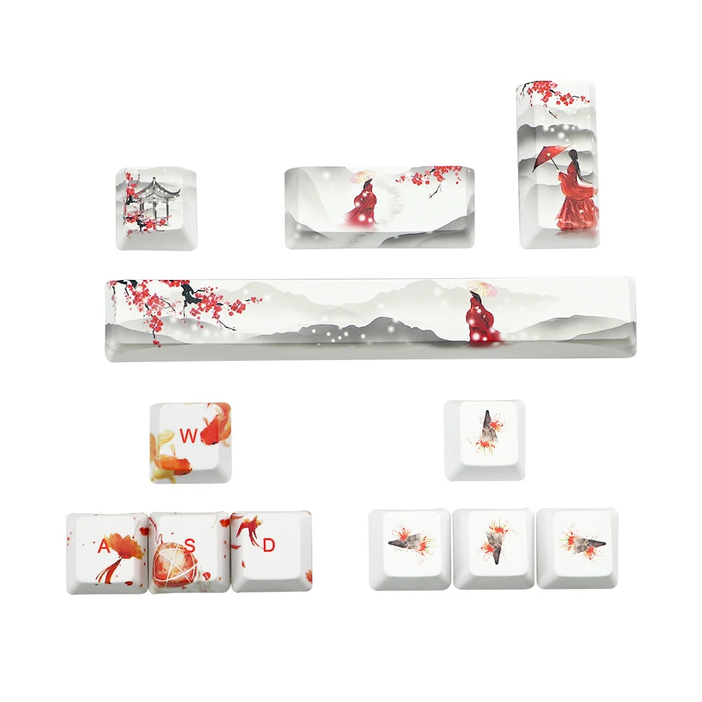 Coral sea keycap 6.25u Space bar ESC Entre keys Direction keys Sakura keycaps for Mechanical Gaming keyboar Key Cap