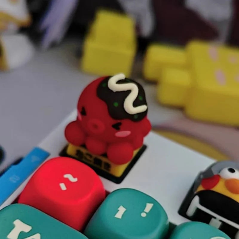 Octopus Burning Cute Keycaps Esc 1pcs Original Resin Cultural Creativity Personalized Customized Mechanical Keyboard Keycaps