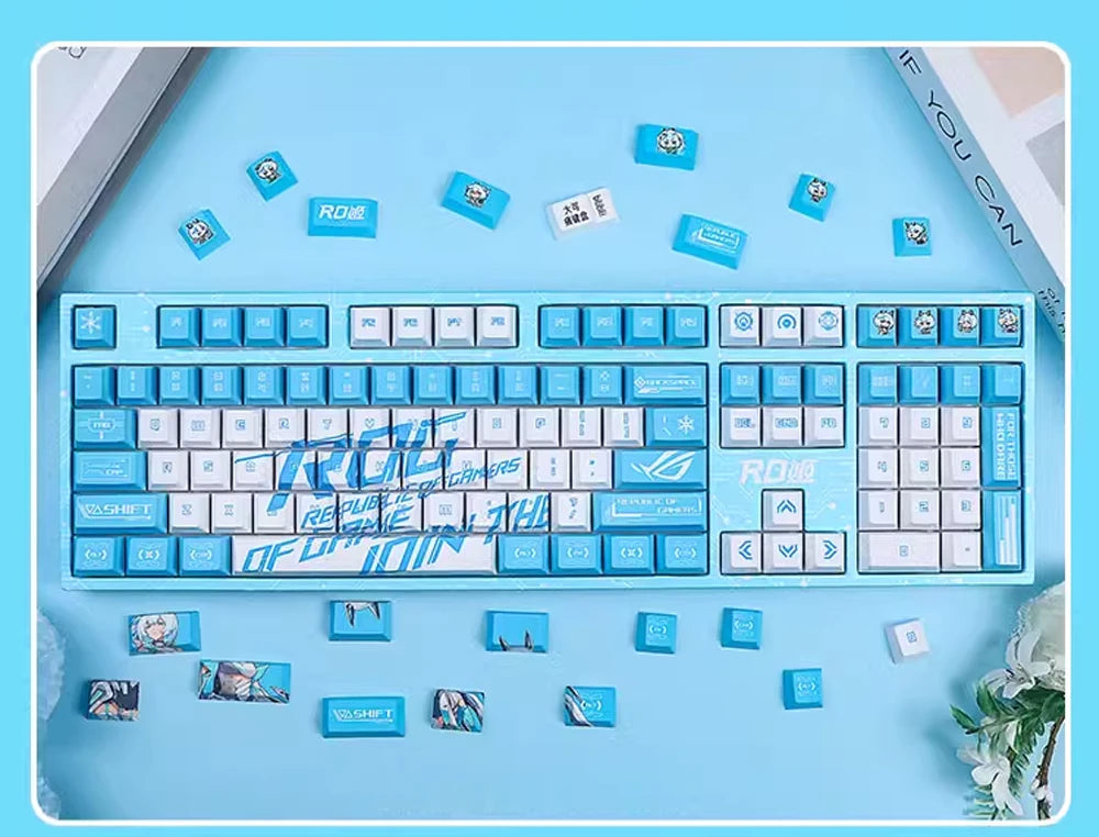 Gamers Theme Keycap Custom DIY Cartoon PBT Keycaps Cherry Profile Five Side Thermal Sub Accessories Red Axis Mechanical Keyboard