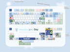 Keycap 143 Key Ergonomics PBT Thermal Sublimation Computer Accessories Blue Keycap For Mechanical Keyboard Customized Gifts