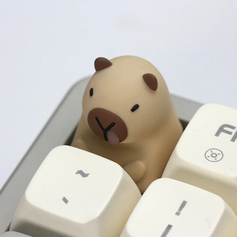 MiFuny Capybara Keycap Animal Artisan Keyboard Cap Resin Custom KeyCaps for Mechanical Keyboard Accessories Cute Point Keycap