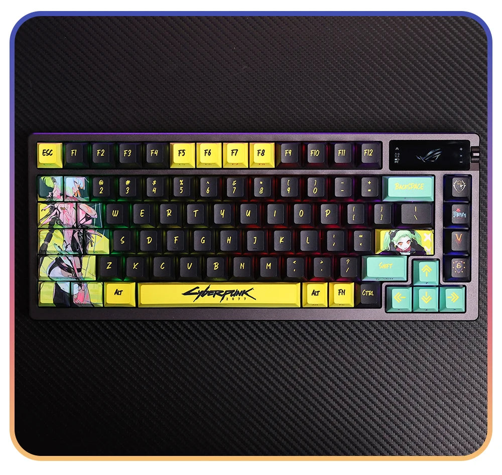 Anime Keycaps Cyberpunk Theme 124 Keys Cherry Profile Mechanical Keyboard Pbt Custom Keycaps Tablet Laptop Gaming Keyboard gift